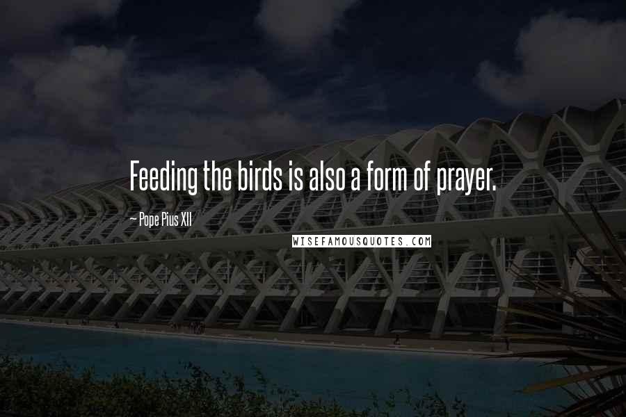 Pope Pius XII Quotes: Feeding the birds is also a form of prayer.