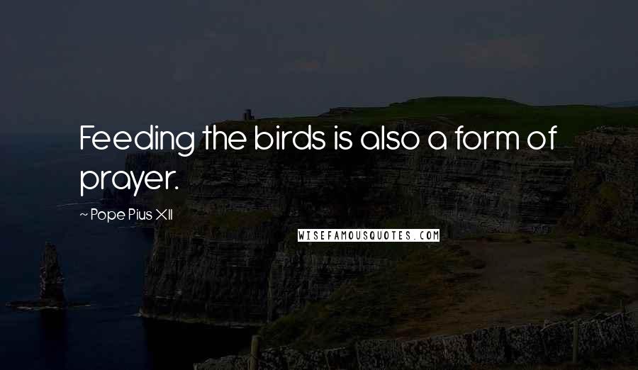 Pope Pius XII Quotes: Feeding the birds is also a form of prayer.