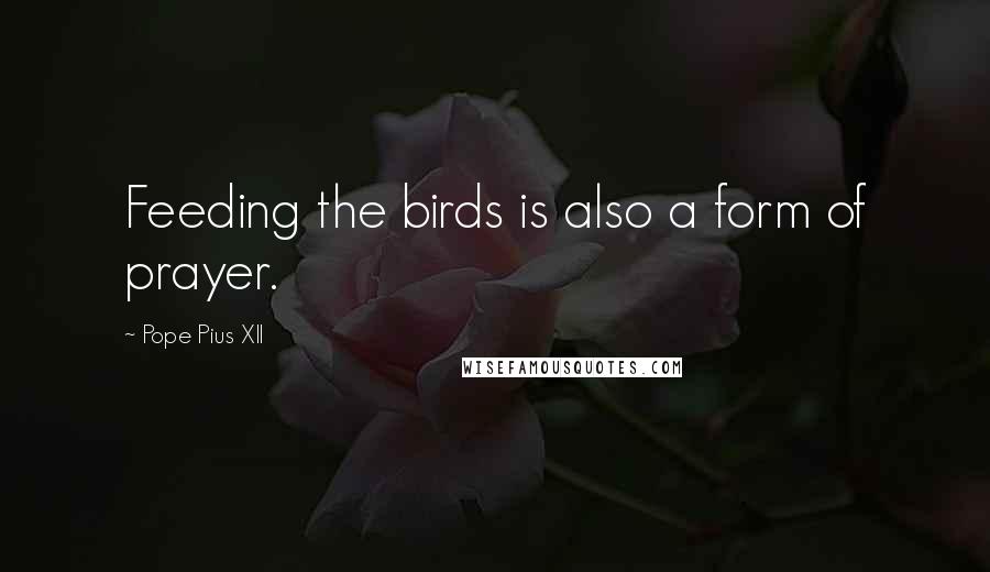 Pope Pius XII Quotes: Feeding the birds is also a form of prayer.