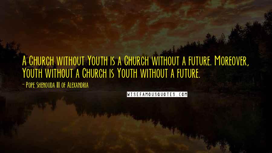 Pope Shenouda III Of Alexandria Quotes: A Church without Youth is a Church without a future. Moreover, Youth without a Church is Youth without a future.