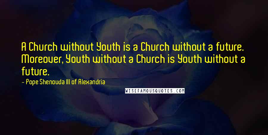 Pope Shenouda III Of Alexandria Quotes: A Church without Youth is a Church without a future. Moreover, Youth without a Church is Youth without a future.