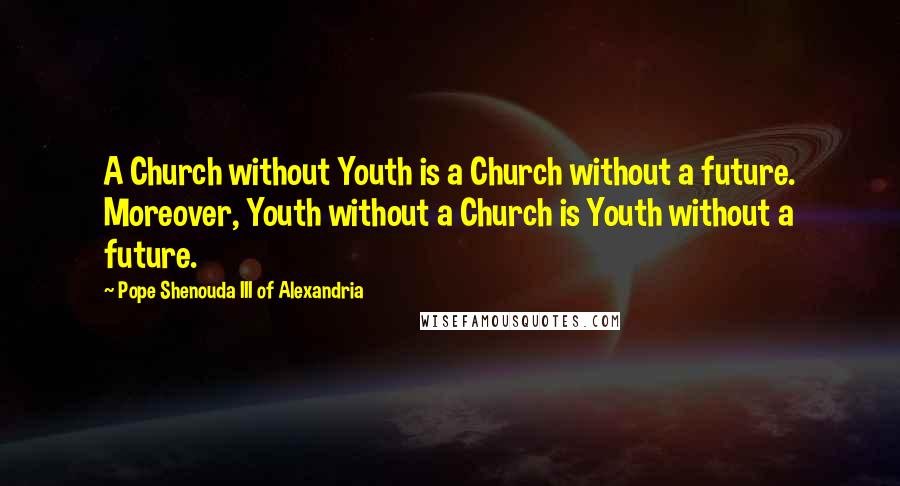 Pope Shenouda III Of Alexandria Quotes: A Church without Youth is a Church without a future. Moreover, Youth without a Church is Youth without a future.