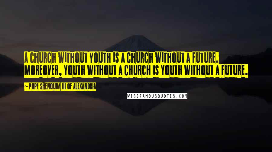 Pope Shenouda III Of Alexandria Quotes: A Church without Youth is a Church without a future. Moreover, Youth without a Church is Youth without a future.