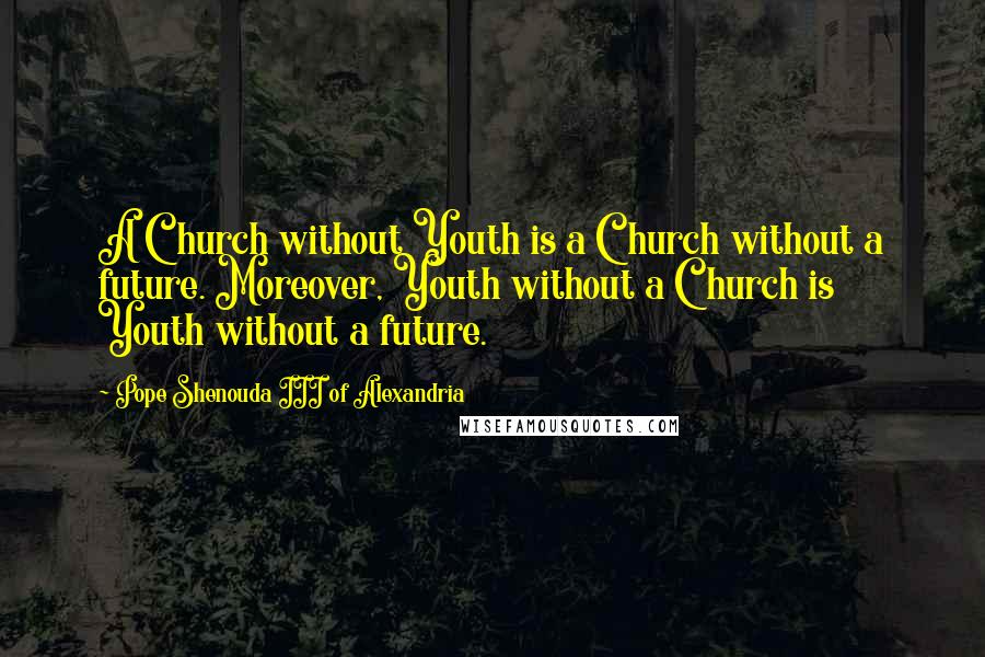 Pope Shenouda III Of Alexandria Quotes: A Church without Youth is a Church without a future. Moreover, Youth without a Church is Youth without a future.