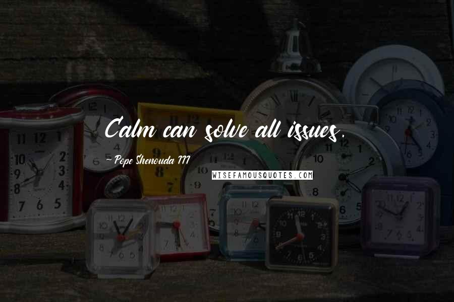 Pope Shenouda III Quotes: Calm can solve all issues.