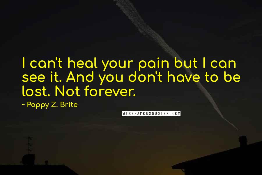 Poppy Z. Brite Quotes: I can't heal your pain but I can see it. And you don't have to be lost. Not forever.