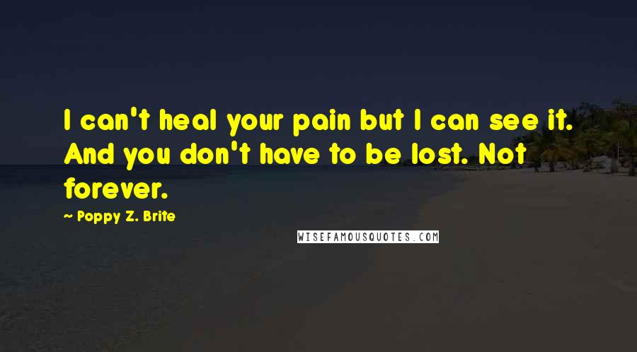 Poppy Z. Brite Quotes: I can't heal your pain but I can see it. And you don't have to be lost. Not forever.