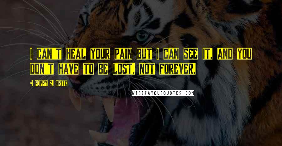Poppy Z. Brite Quotes: I can't heal your pain but I can see it. And you don't have to be lost. Not forever.