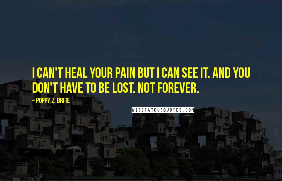 Poppy Z. Brite Quotes: I can't heal your pain but I can see it. And you don't have to be lost. Not forever.