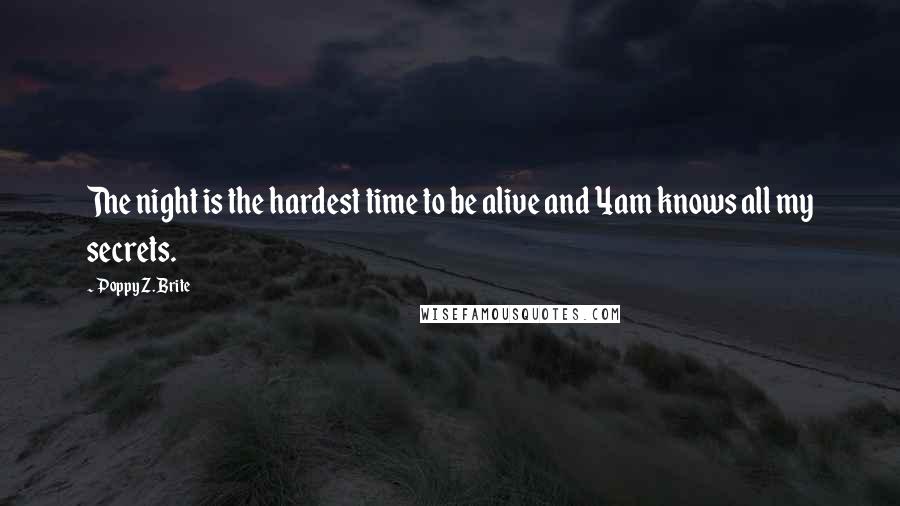 Poppy Z. Brite Quotes: The night is the hardest time to be alive and 4am knows all my secrets.