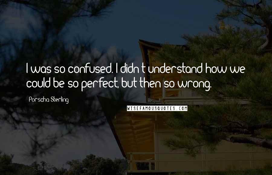 Porscha Sterling Quotes: I was so confused. I didn't understand how we could be so perfect, but then so wrong.