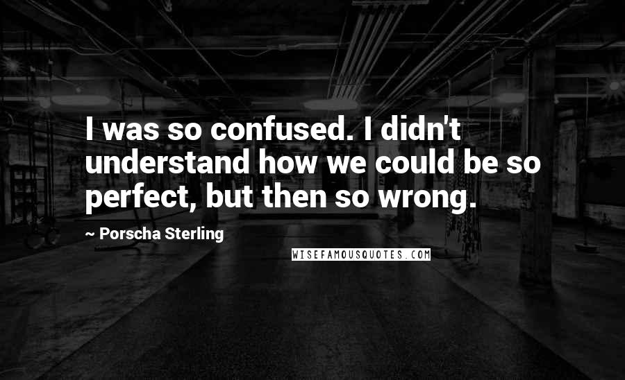 Porscha Sterling Quotes: I was so confused. I didn't understand how we could be so perfect, but then so wrong.