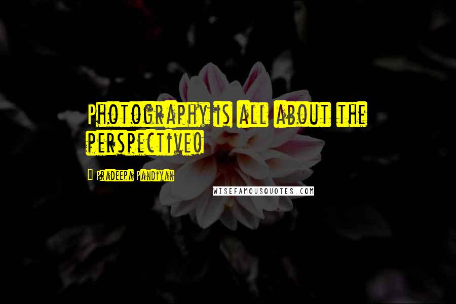 Pradeepa Pandiyan Quotes: Photography is all about the perspective!