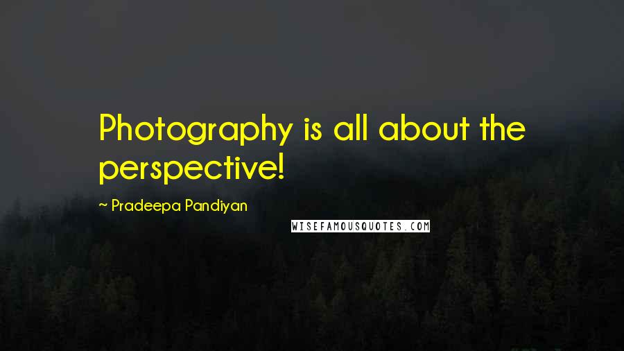 Pradeepa Pandiyan Quotes: Photography is all about the perspective!