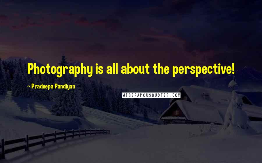 Pradeepa Pandiyan Quotes: Photography is all about the perspective!