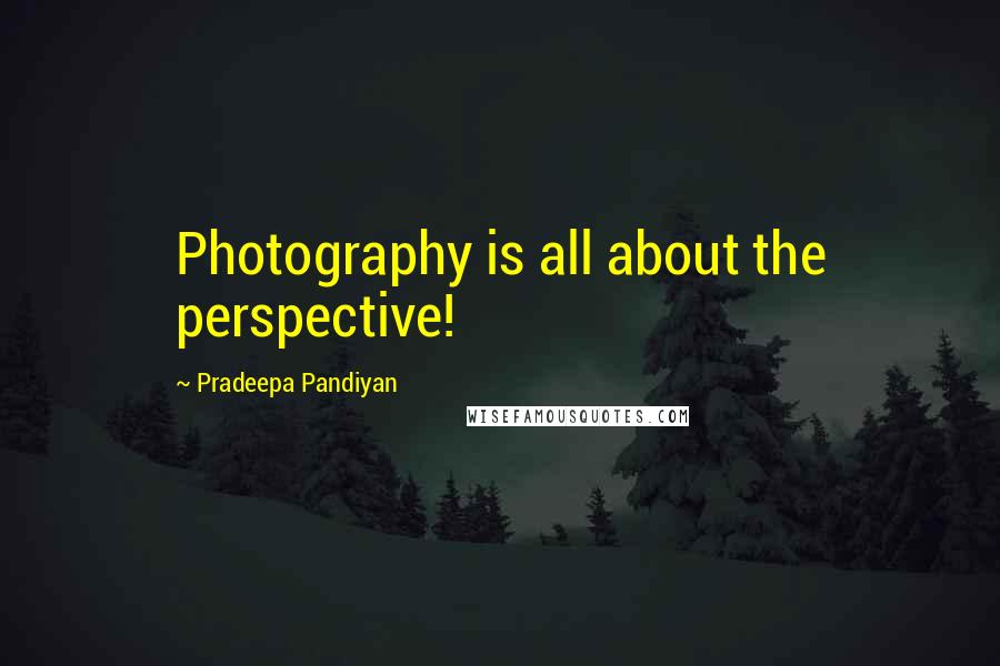 Pradeepa Pandiyan Quotes: Photography is all about the perspective!