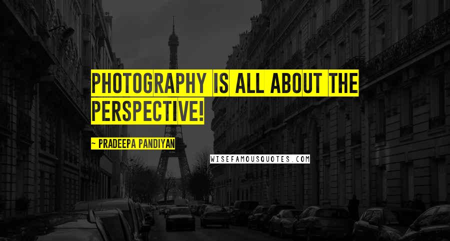 Pradeepa Pandiyan Quotes: Photography is all about the perspective!