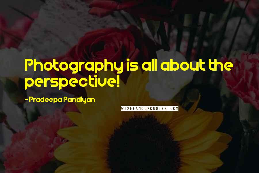 Pradeepa Pandiyan Quotes: Photography is all about the perspective!