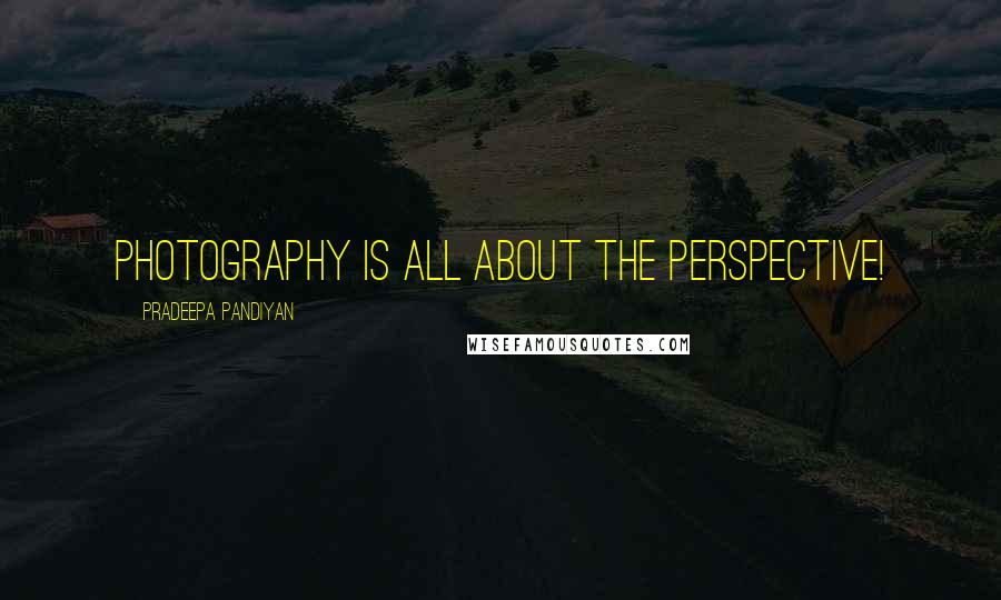 Pradeepa Pandiyan Quotes: Photography is all about the perspective!