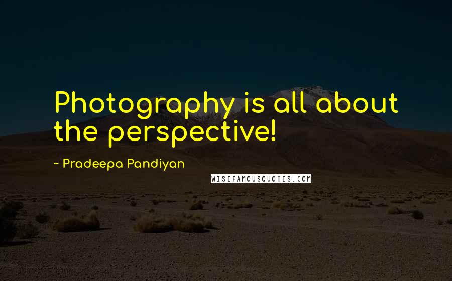 Pradeepa Pandiyan Quotes: Photography is all about the perspective!