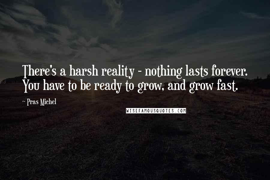 Pras Michel Quotes: There's a harsh reality - nothing lasts forever. You have to be ready to grow, and grow fast.