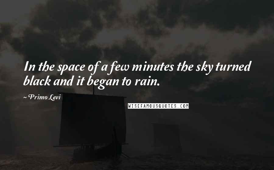 Primo Levi Quotes: In the space of a few minutes the sky turned black and it began to rain.