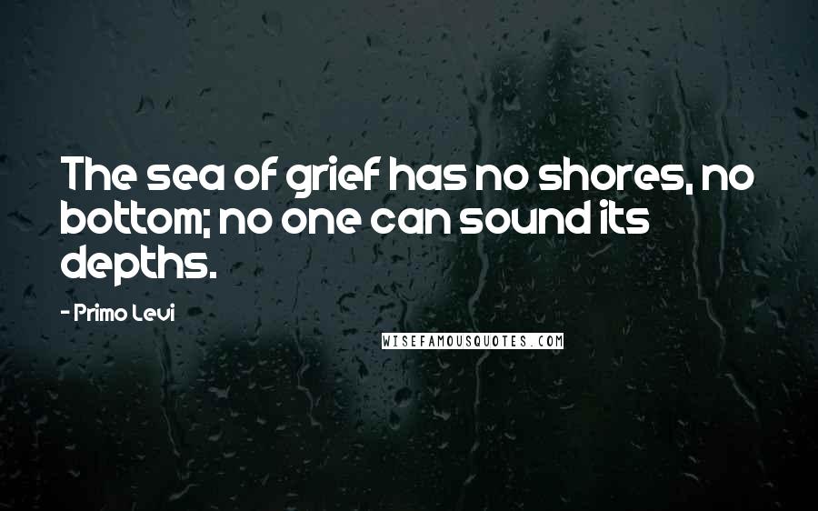 Primo Levi Quotes: The sea of grief has no shores, no bottom; no one can sound its depths.