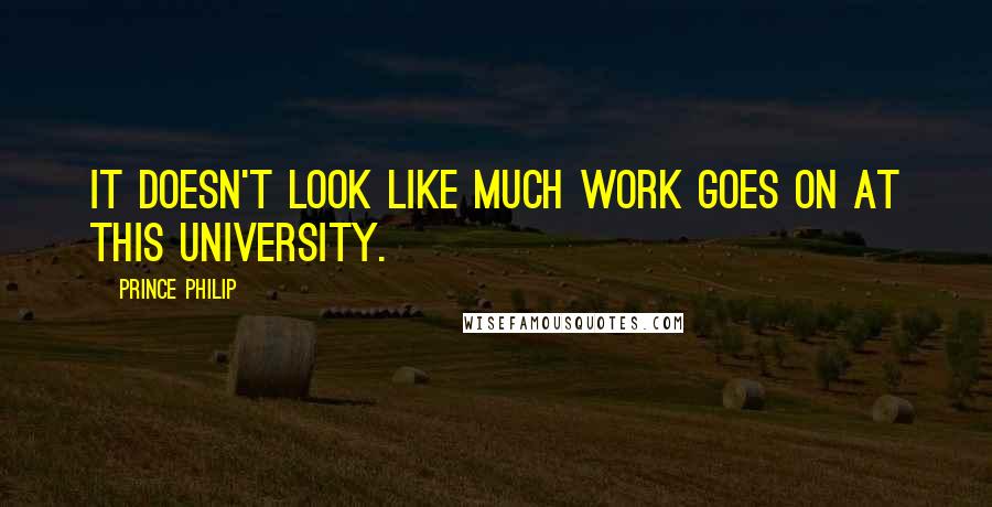 Prince Philip Quotes: It doesn't look like much work goes on at this university.