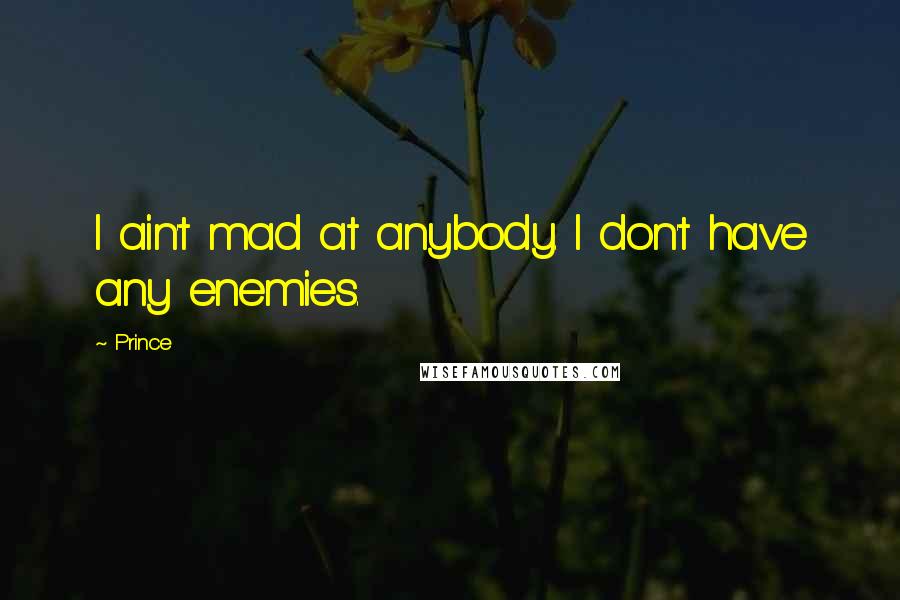 Prince Quotes: I ain't mad at anybody. I don't have any enemies.