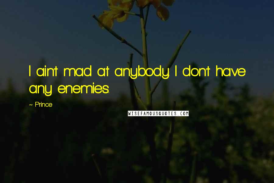 Prince Quotes: I ain't mad at anybody. I don't have any enemies.