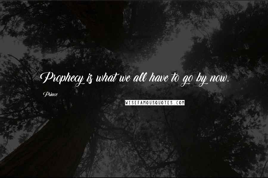 Prince Quotes: Prophecy is what we all have to go by now.