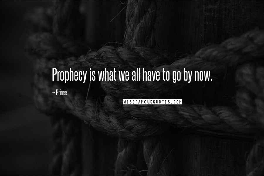 Prince Quotes: Prophecy is what we all have to go by now.