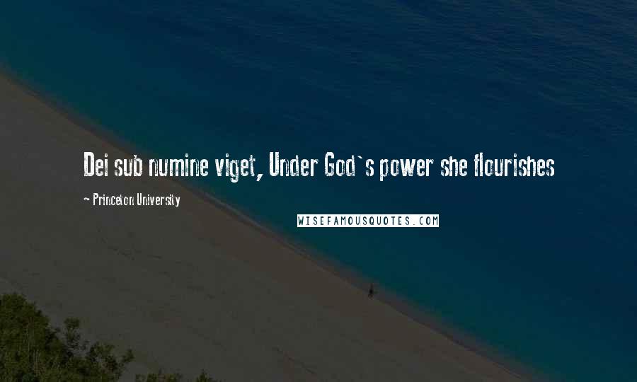 Princeton University Quotes: Dei sub numine viget, Under God's power she flourishes