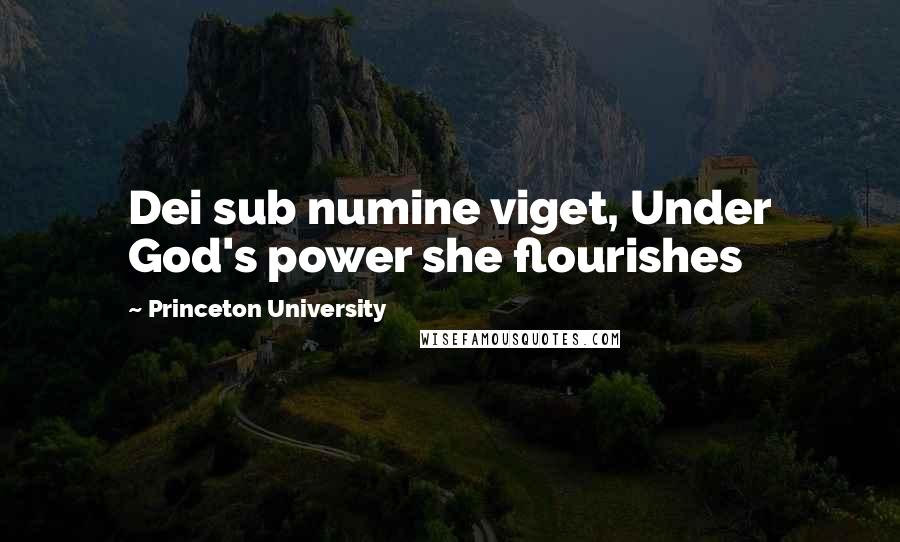Princeton University Quotes: Dei sub numine viget, Under God's power she flourishes