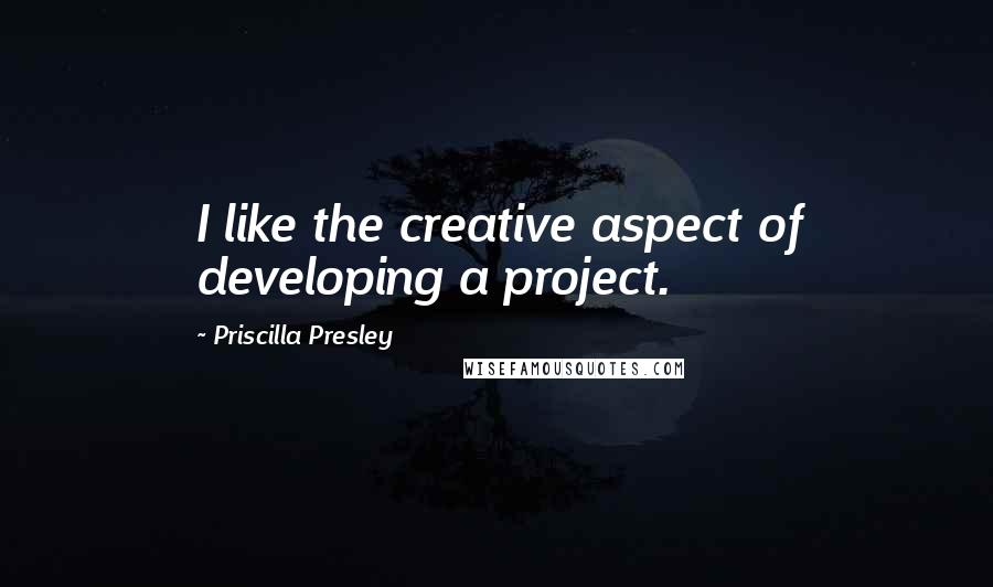 Priscilla Presley Quotes: I like the creative aspect of developing a project.