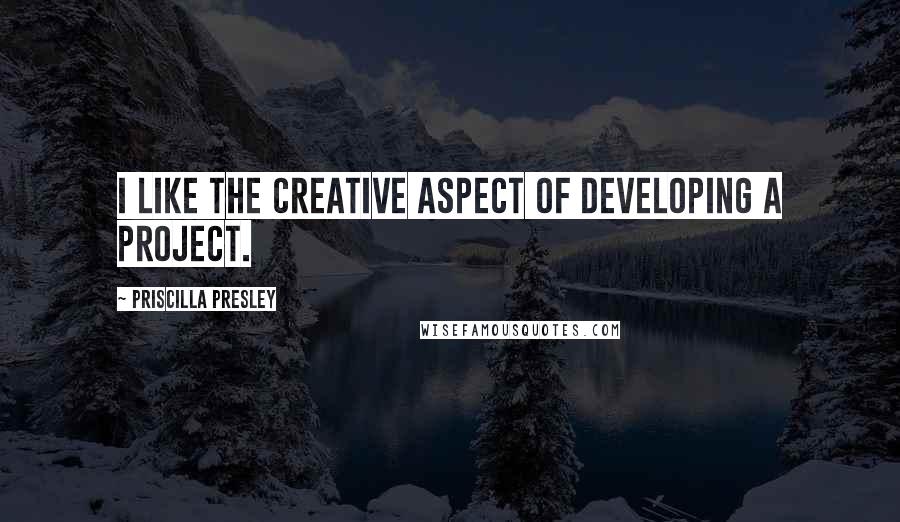 Priscilla Presley Quotes: I like the creative aspect of developing a project.