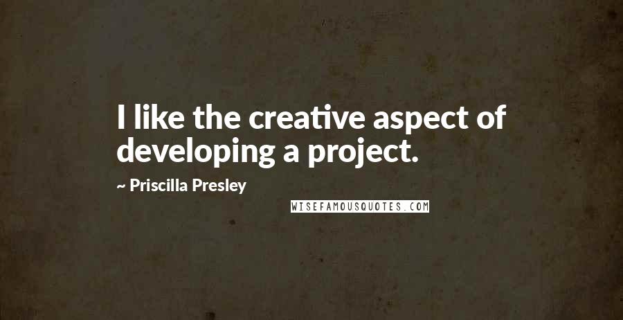 Priscilla Presley Quotes: I like the creative aspect of developing a project.