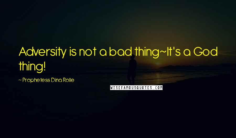 Prophetess Dina Rolle Quotes: Adversity is not a bad thing~It's a God thing!