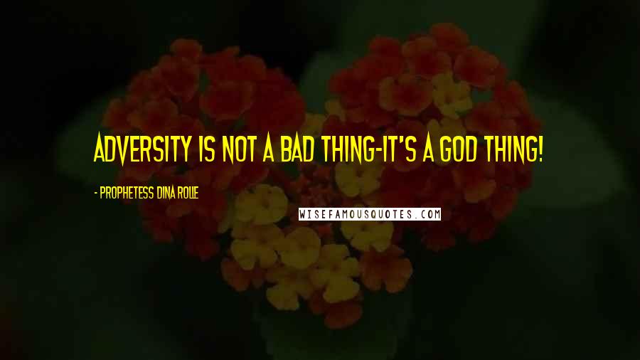 Prophetess Dina Rolle Quotes: Adversity is not a bad thing~It's a God thing!