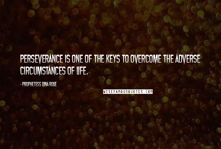 Prophetess Dina Rolle Quotes: Perseverance is one of the keys to overcome the adverse circumstances of life.