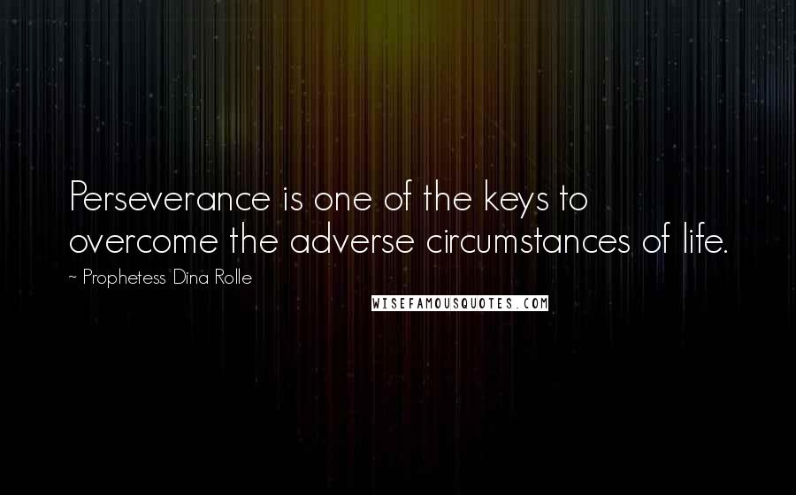 Prophetess Dina Rolle Quotes: Perseverance is one of the keys to overcome the adverse circumstances of life.