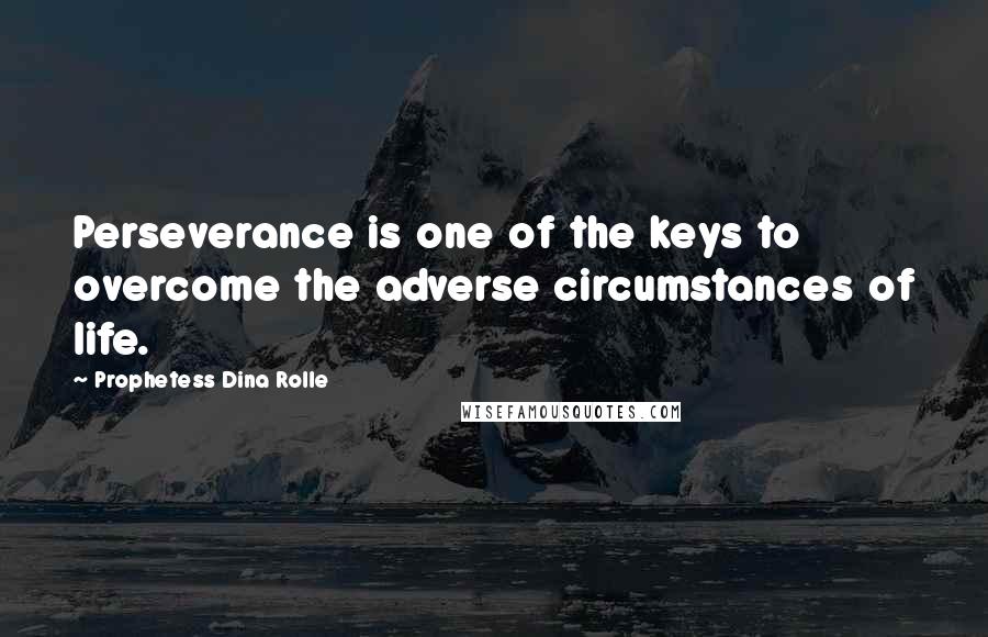 Prophetess Dina Rolle Quotes: Perseverance is one of the keys to overcome the adverse circumstances of life.