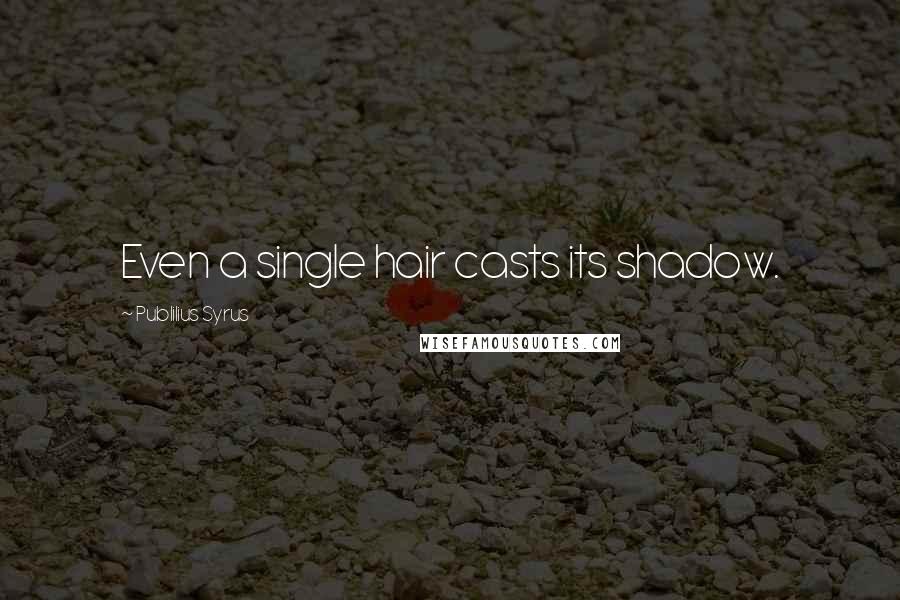 Publilius Syrus Quotes: Even a single hair casts its shadow.