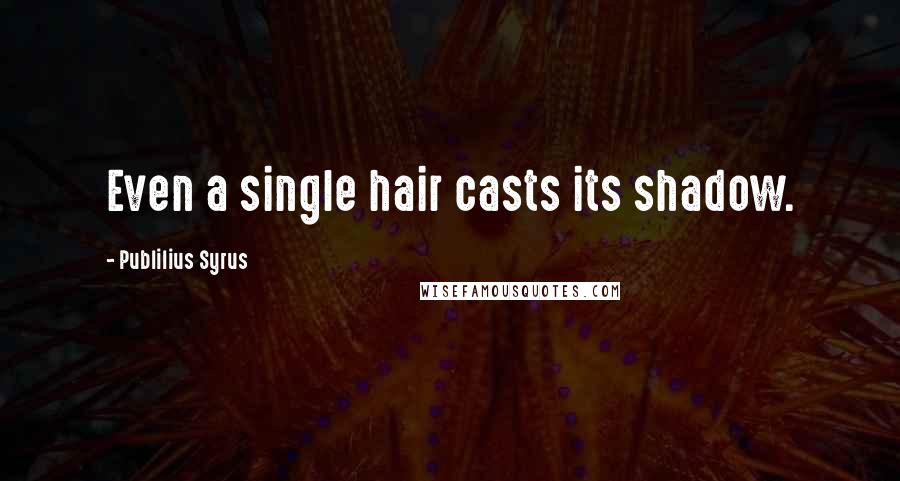 Publilius Syrus Quotes: Even a single hair casts its shadow.