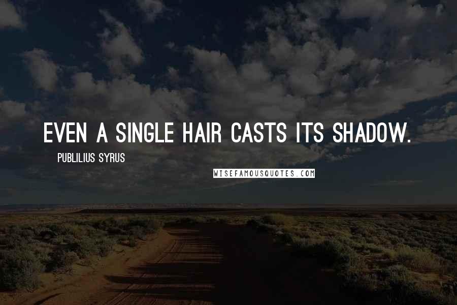 Publilius Syrus Quotes: Even a single hair casts its shadow.