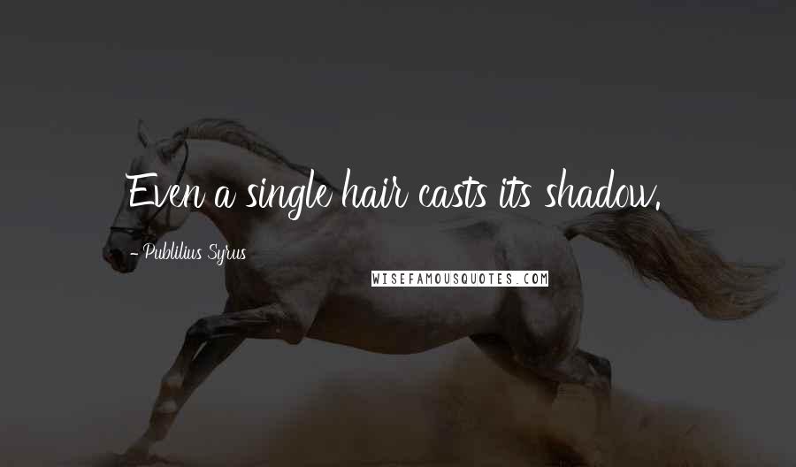 Publilius Syrus Quotes: Even a single hair casts its shadow.