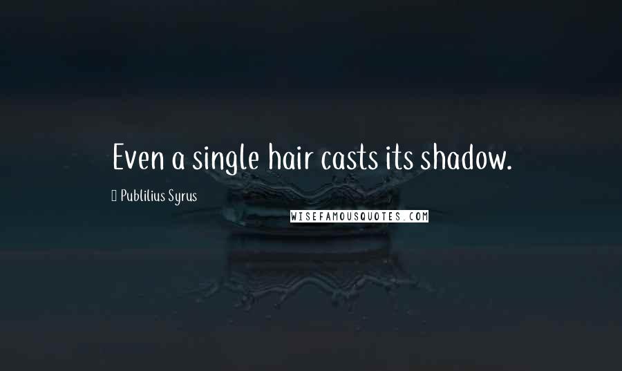 Publilius Syrus Quotes: Even a single hair casts its shadow.