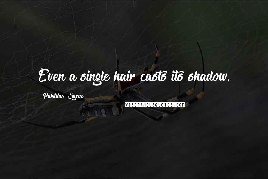 Publilius Syrus Quotes: Even a single hair casts its shadow.