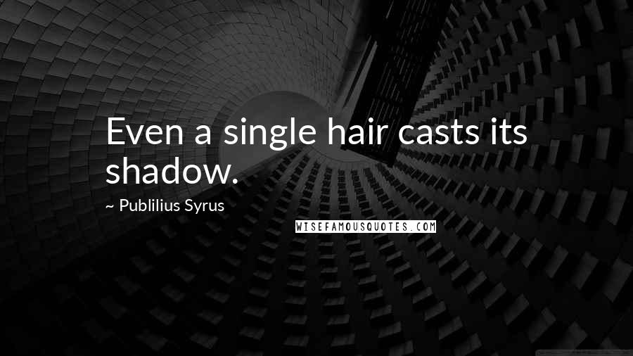 Publilius Syrus Quotes: Even a single hair casts its shadow.