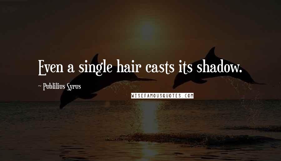 Publilius Syrus Quotes: Even a single hair casts its shadow.